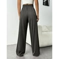 thumbnail image 3 of Alsol Lamesa Womens Wide Leg Casual Pants High Elastic Waist Yoga Beach Trousers Palazzo Pants with Pockets Black M, 3 of 6