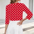 thumbnail image 7 of Karight Women Polka Dot Open Front Cardigan, Round Neck 3/4 Sleeve Lightweight Cropped Shrug, Soft Stretch Summer Layering Cover Up for Daily Office Casual Wear, 7 of 7