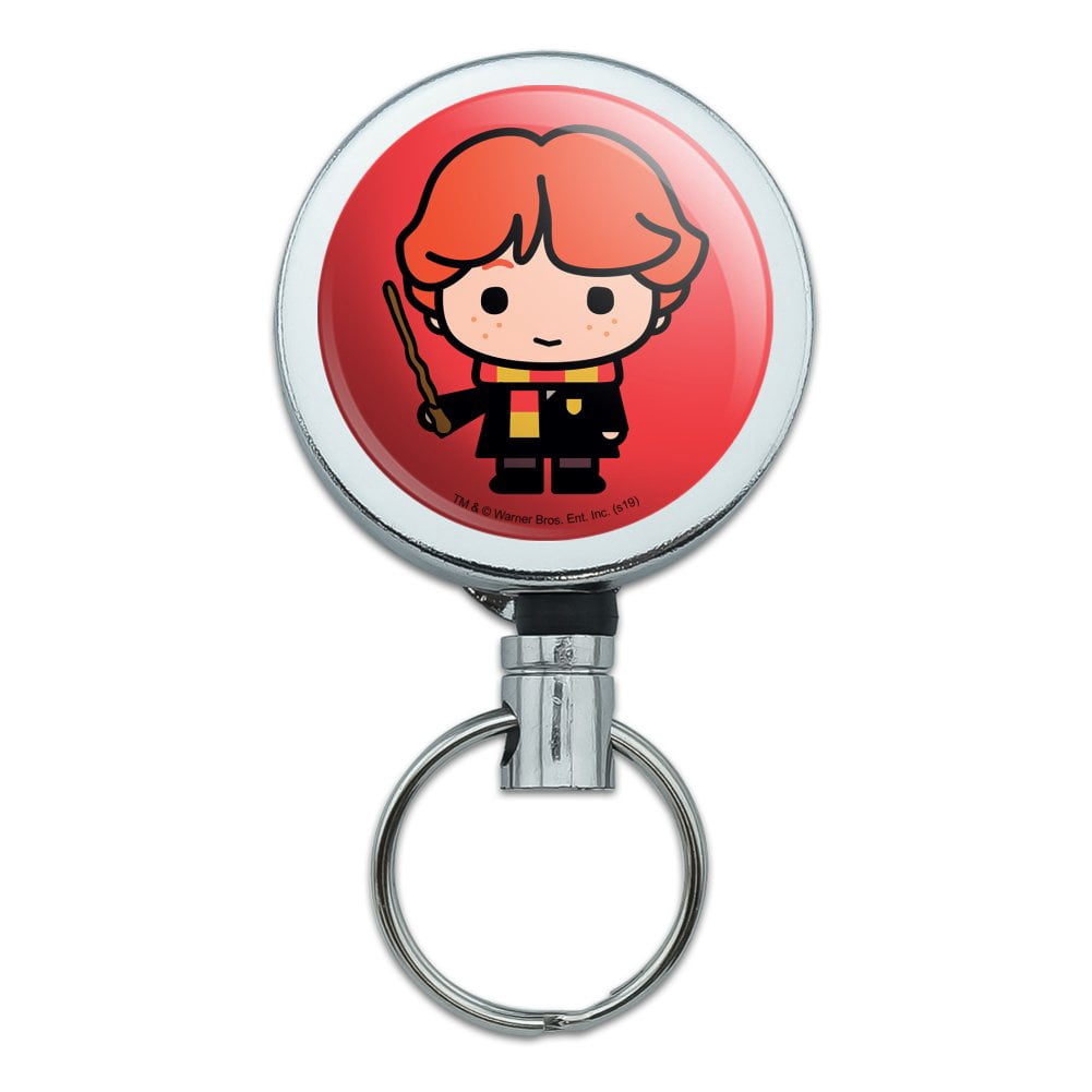 Harry Potter Ron Weasley Heart Retractable Badge Reel – Chibi Character ID Holder, 3ft Cord