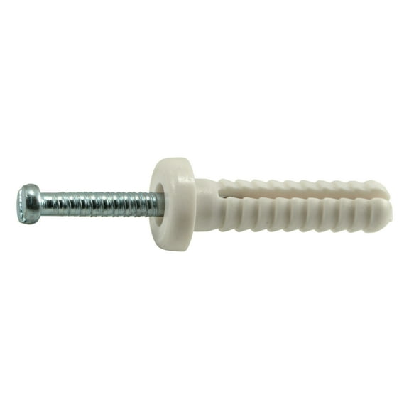 1/4" x 1" Nylon Plastic Round Head Nail Drive Anchors NDARN-116