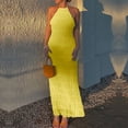 thumbnail image 2 of FRSASU Women's Elegant Long Dresses Halter High Neck Bodycon Maxi Dress Backless Cocktail Party Flowy Vacation Sundress Yellow, 2 of 9