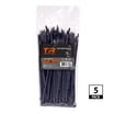 TR Industrial 8-Inch Black Cable Ties - UV Resistant Nylon, 50 Lb Tensile, 100 Pack