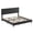 Beige linen, variant on Versatile Upholstered Bed Frame Adjustable Fabric Headboard, Heavy Duty Platform Strong Wooden Slats No Box Spring Noise Free