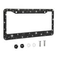 thumbnail image 1 of OTOSTAR 1 Pack Bling Crystal License Plate Frame, Handcrafted 7 Rows Finest 14 Facets SS20 Diamond Premium Stainless Steel 2 Holes License Plate Holder, Anti-Theft Screws Caps Set, Black, 1 of 6