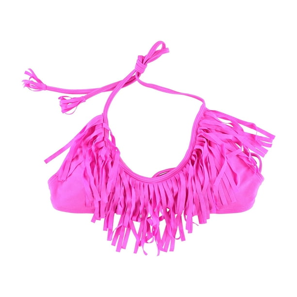 Raisins Raisins Womens Fringe Bikini Swim Top, Pink, Medium Walmart