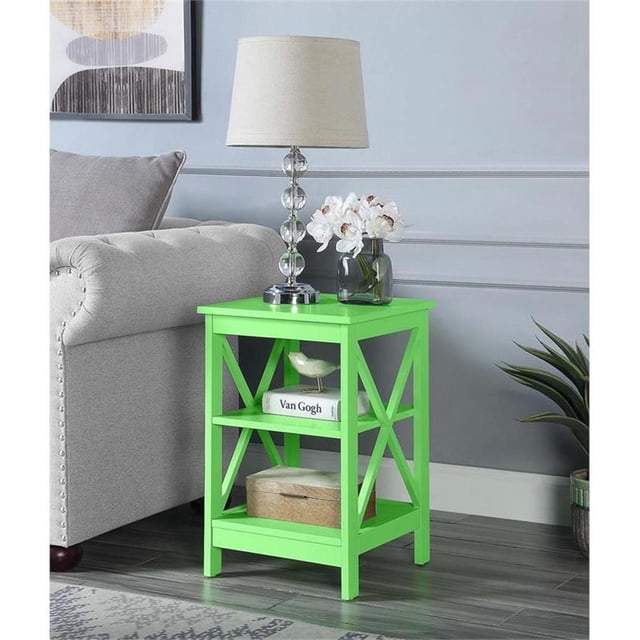 Convenience Concepts Oxford Table d'Appoint avec Étagères, Fini Bois Vert Lime