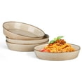 thumbnail image 2 of Vesteel Pasta Bowls Set of 4, 34oz Salad Plates for Home Kitchen, Double Reactive Glaze Large Wide Ceramic Bowls for Serving Dinner, Microwave & Dishwasher Safe, Khaki, 2 of 9