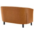 thumbnail image 4 of Pemberly Row Modern Upholstered Faux Leather Loveseat in Tan, 4 of 5