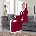 thumbnail image 5 of Nava Snuggle Hoodie Robe Cozy Super Soft Ultra Plush Micromink Sherpa Lined Wearable Blanket, 5 of 6
