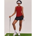 thumbnail image 5 of Pinspark Golf Shirts Women Sleeveless Tennis Polo Lightweight Racerback Tank Tops V Neck with Collar Athletic Tops, 5 of 6