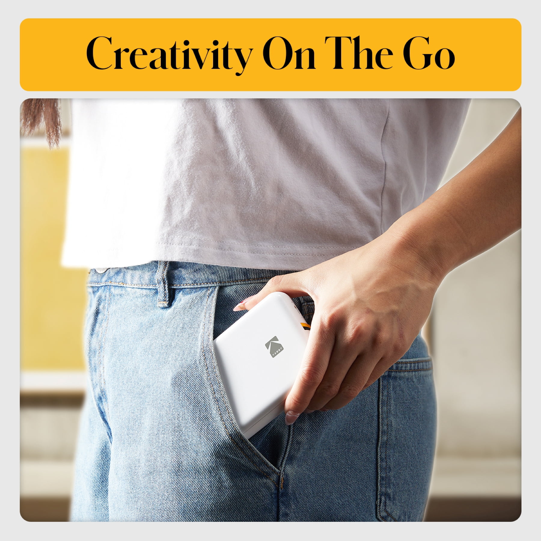 Kodak Step Mobile Instant Photo Printer 2x3" (White), Compatible with iOS, Android & Bluetooth