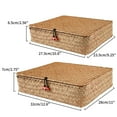 thumbnail image 6 of BlueMake Shelf Baskets with Lids Wicker Storage Baskets for Shelves Organizing Natural Seagrass Rattan Woven Organizer Boxes Boho Home Decor Set of 2, 6 of 7
