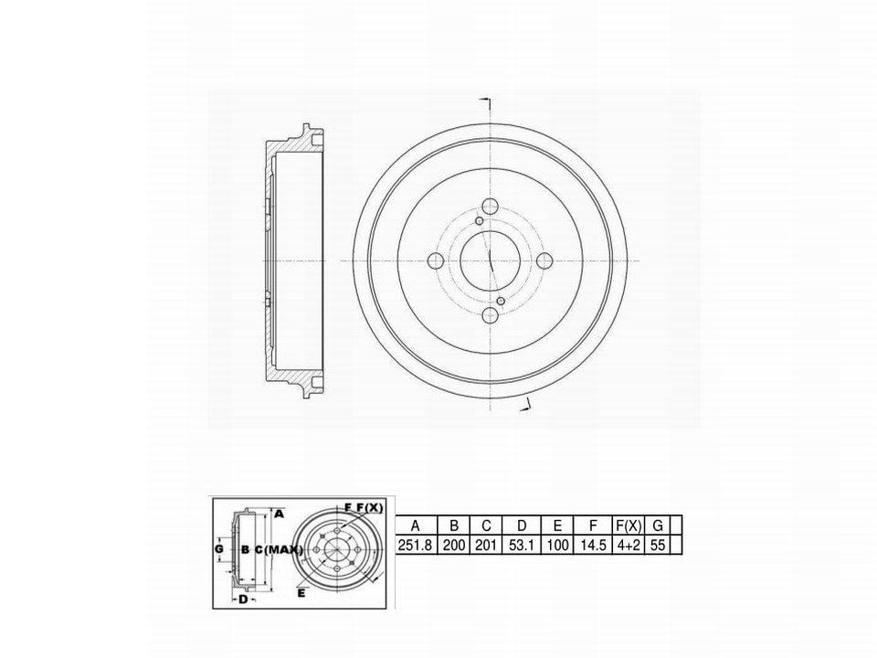 Winstop Brake Drum, Rear WS242116, Toyota Yaris 2018-2004