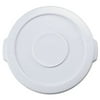 Rubbermaid Commercial Flat Top Lid for 10 gal Round BRUTE Containers, 16"Diameter, White -RCP2609WHI