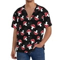 thumbnail image 3 of Honeii 's Cartoon Mushroom for men's short-sleeved button-up collared shirt featuring a pocket, perfect for beach vacations, and travel adventures., 3 of 5