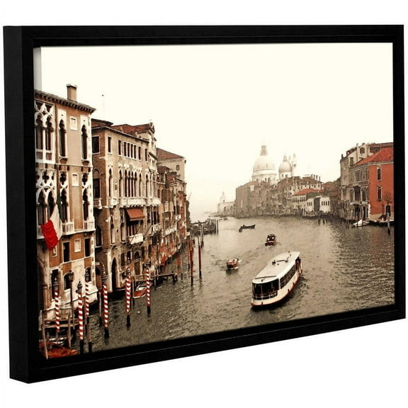 ArtWall Linda Parker "Grand Canal From Rialto" Gallery-wrapped Floater-framed Canvas