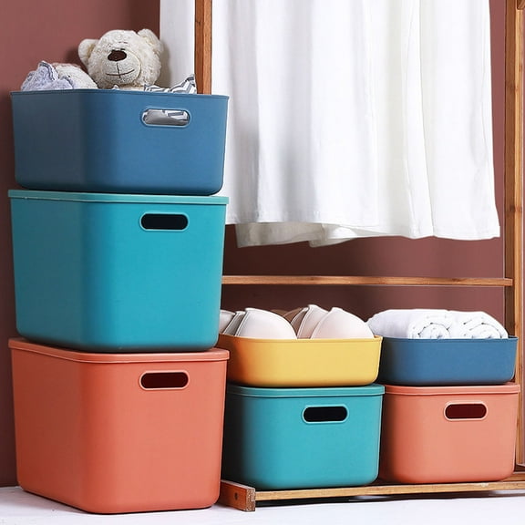 OUNONA Orange PP Material Stackable Storage Box for to Organize Your Space