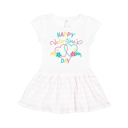 

Inktastic Happy Valentine s Day Hearts and Flowers Gift Toddler Girl Dress