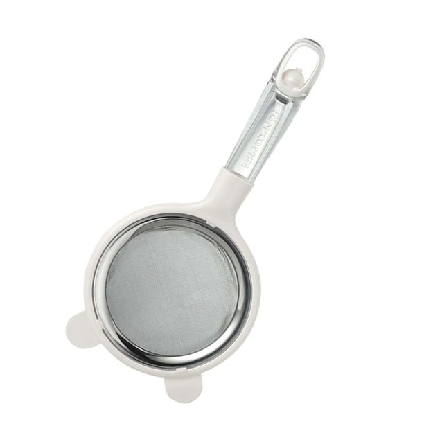 Colador multiusos de acero inoxidable cómodo con doble asa beige grande