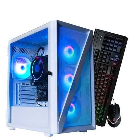 Periphio Reaper Gaming PC Computer - AMD Ryzen 5 5600G | Radeon Vega 7 Graphics | 1TB Solid State (SSD) | 16GB DDR4 RAM | Windows 10 (Windows 11 Ready) | RGB Gaming Mouse + Keyboard