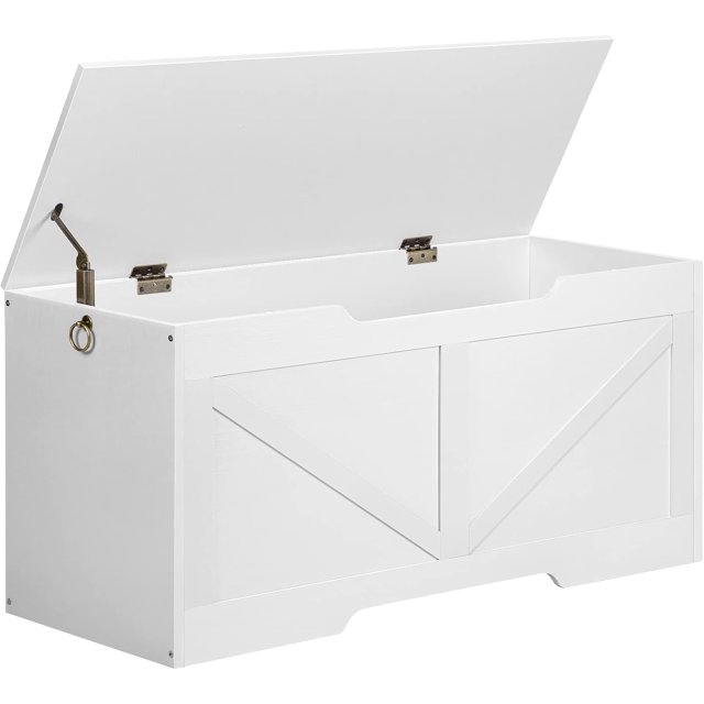 Storage Chest cm Retro Toy Box Organizer with UShaped CutOut Pull Storage Bench Hinge Sturdy Toy Chest Wooden Supports kg Easy Assembly Rustic BFCW