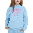 thumbnail image 3 of SonxaHe Infant Girl Hoodie Bow Print Long Sleeve Pullover Hooded Sweatshirt Sport Winter Warm Casual Hoodie Blue,Sized 1-2, 3 of 3