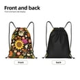thumbnail image 5 of Easygdp Sunflowers Mushrooms Drawstring Backpack, Beach Sackpack, Travel Sackpack Lightweight for Sports, Gym, Travel, Swimming - Medium, 5 of 9