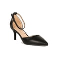thumbnail image 1 of Women Leatherette Pointy Toe Ankle Strap Kitten Pump Heel 18781, 1 of 6