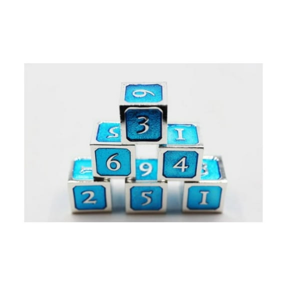 Foam Brain Games d6 - Blue w/Silver (6) New