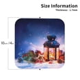 thumbnail image 2 of Rateoe Lantern On Snow With Christmas Drawing Drink Coasters Set of 4 Leather Coasters Spill Protection for Table Desk,Durable and Non Slip Leather Coaster ,4 Inches Drink Mats-Square, 2 of 6