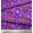 thumbnail image 2 of Soimoi Tissu Poly Georgette Filigrane Damas Imprimé Tissu de Couture Yard 52 Pouces de Large, 2 of 3
