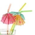 thumbnail image 4 of Fiudx Pajita para Cóctel, Mini Pajita Decorada con Paraguas, Pajita de Plástico Apto para Uso Alimentario, Ideal para Fiestas, Cumpleaños, Piscinas, Bodas, Multicolor, Reutilizable, Diseño Ecológico,, 4 of 7