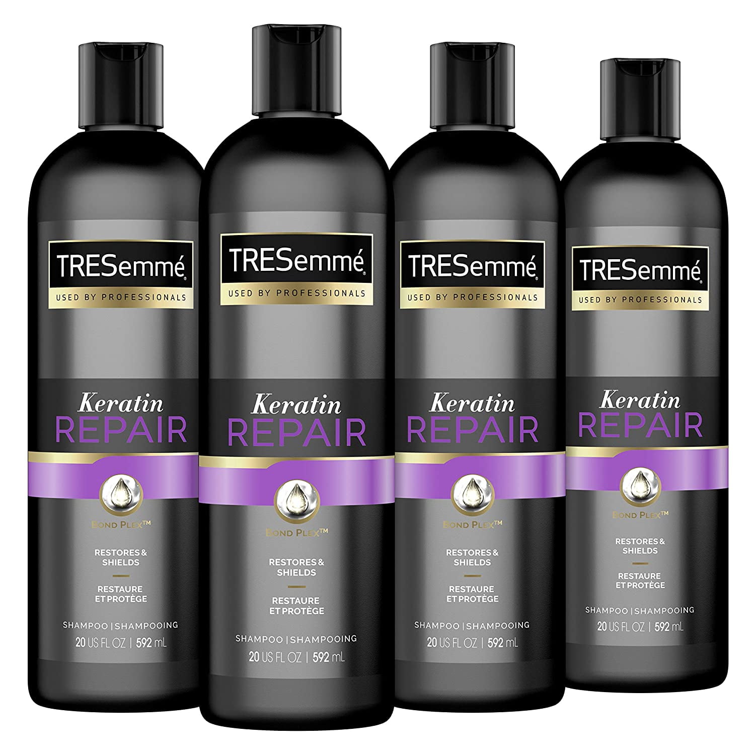 TRESemmé Shampoo for Damaged Hair Repair Restores and Shields Hair from Damage 20 oz 4 Count - Walmart.com