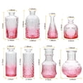 thumbnail image 2 of Set de jarrones de cristal con forma de flor rosa Brajttt, estilo vintage, 8 unidades, 2 of 8