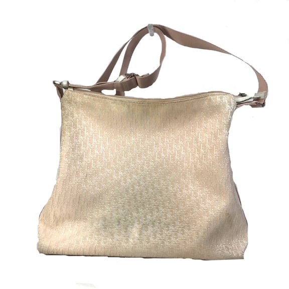 Pre-Owned CHRISTIAN DIOR Trotter Bag Crossbody Shoulder Bag Pink x White (Fair)
