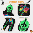 thumbnail image 5 of Hotiary Children's Glow in the Dark Holiday Outfits Hooded Jumpsuit Bodysuit + Gloves Set, Size 3-10 Years, 5 of 7