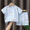 thumbnail image 2 of Zpanxa Ensembles d'Été pour Filles Enfants Imprimé T-shirt à Manches Courtes à Col Rond Shorts Ensemble Deux Pièces 4-5 Ans, 2 of 3