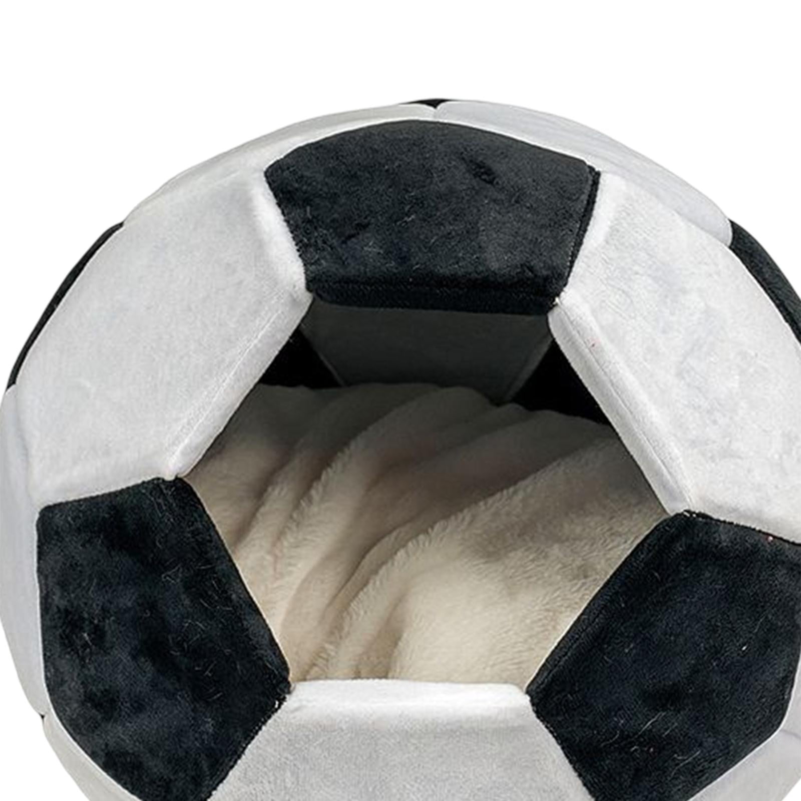 Portable Pet Bed Non Skid Washable Comfortable Football Shaped Warm Dog Bed Pet House Kitten Bed for Outdoor Cat Sleeping Indoor Accessories Black Large