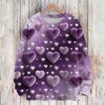 thumbnail image 2 of Dwralegc Womens Pullover Sweater Heart Graphic Casual Sweater Knitted Crew Neck Plus Size Spring Fashion Pullover Sweatershirt Dark Purple S, 2 of 4