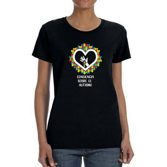 Autism Awareness Spanish Quote Shaped T-Shirt Women -Smartprints Designs, Female Large