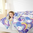 thumbnail image 4 of Feelyou Purple Rainbow Cloud Bedding Comforter Set, Kawaii Stars Galaxy Sky Twin Comforter Sets, Teens Kids Boys Girls Reversible Bedding Set, Super Cozy Room Decor, 2pcs, 4 of 8