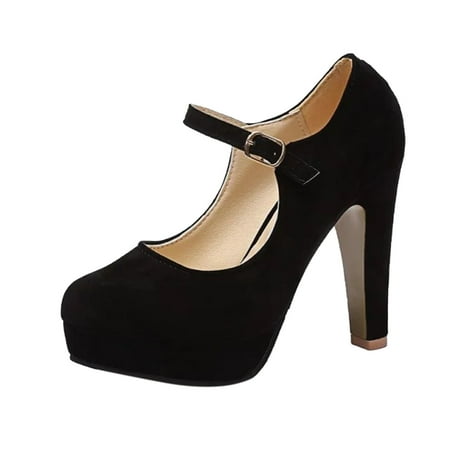 Vedolay Pumps For Women High Heels for Women Size 11 Thick Shoes Buckle Single Heel Heels High Shoes Business For Women s