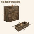 thumbnail image 6 of IFMUST Modern Nightstand, 18" Arched Panel 3 Drawers Wood Side Table with Charging Station, Wood Square Bedside End Table for Bedroom Living Room, Rustic Brown, 6 of 6