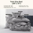 thumbnail image 3 of Dorm Bedding Twin Comforter Set - 5 Pieces Pintuck Bed in A Bag with Comforters, Sheets, Pillowcases & Shams, Gray, 3 of 10