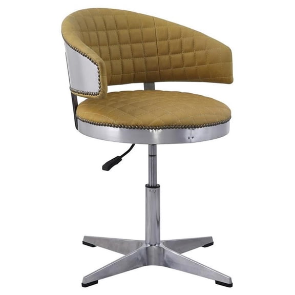 ACME Brancaster Swivel Adjustable Chair in Turmeric and Chrome