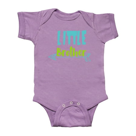 

Inktastic Little Brother Baby Brother Arrow - Blue Green Gift Baby Boy Bodysuit