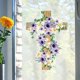 thumbnail image 5 of Pegatinas decorativas para ventanas de Pascua | Calcomanía floral botánica para refrigerador | Decoración de pared de vidrio removible para el hogar, la oficina, fiestas y celebraciones de primavera, 5 of 6