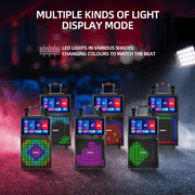 2025 Upgraded Karaoke Machine with Lyrics Display Screen for Adults, All in One with 15 Inches Tablet, Bluetooth Speaker with 2 Wireless Mics, DJ Lights, Portable Karaoke System for Party