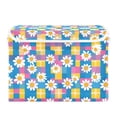 thumbnail image 7 of Yayeee Collapsible Cube Storage Bin with Lid Fabric Closet Decorative Basket with Handles, Blue Checkered Daisy, 7 of 7