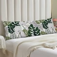 thumbnail image 4 of Palm Leaf Body Pillow Cover Green Tropical Leaves Long Pillow Case with Zipper Decorative Bedding Pillowcase Botanical Leave Theme Throw Pillow Covers Soft Cushion Pillow Case for Bed,Couch,20"x54", 4 of 5